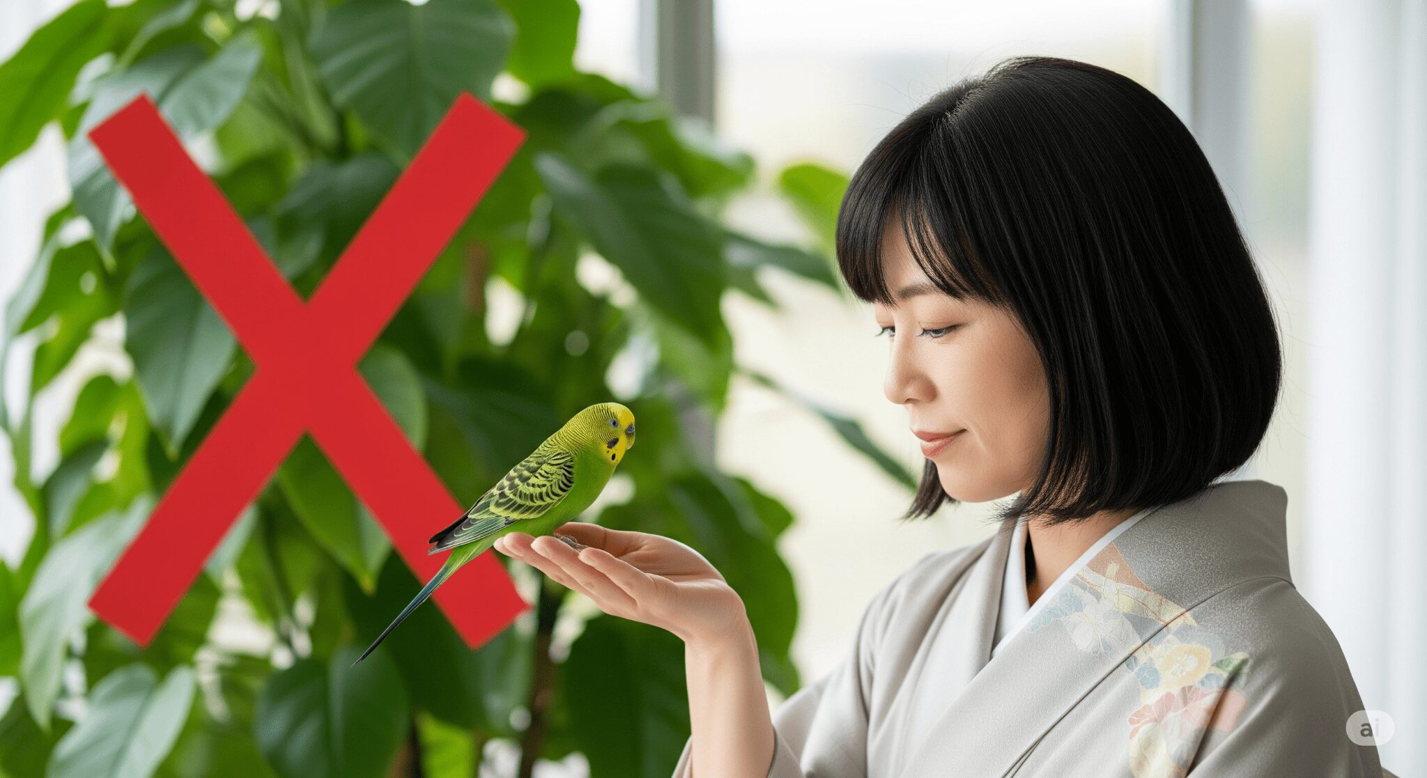 インコ 観葉植物 パキラ