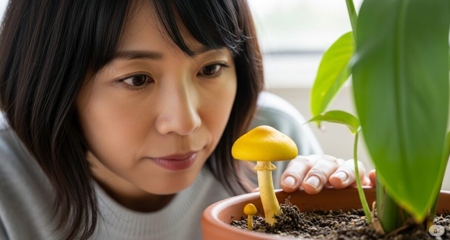 庭にキノコが生えるスピリチュアルな暗示