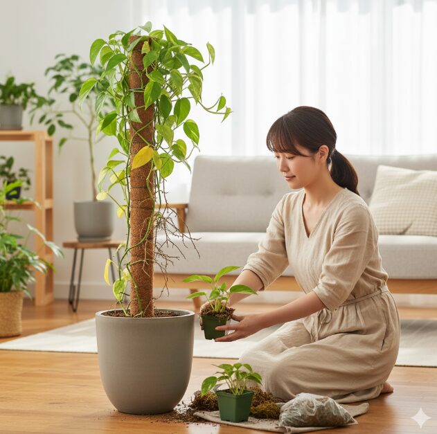 ポトスタワーが寂しくなったら仕立て直し