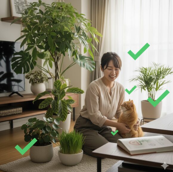 猫がいても飾れる観葉植物は？