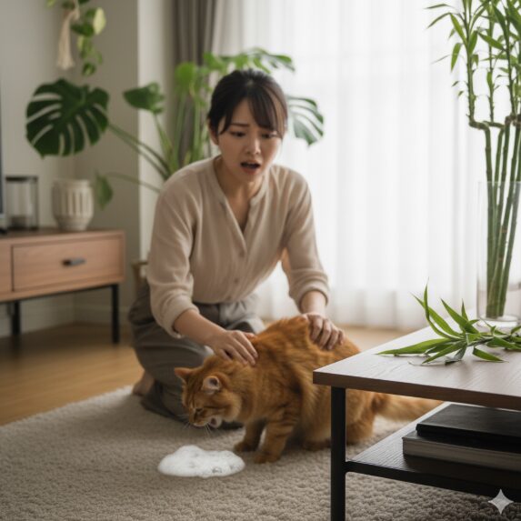 猫が葉を食べた場合に起こりうる症状