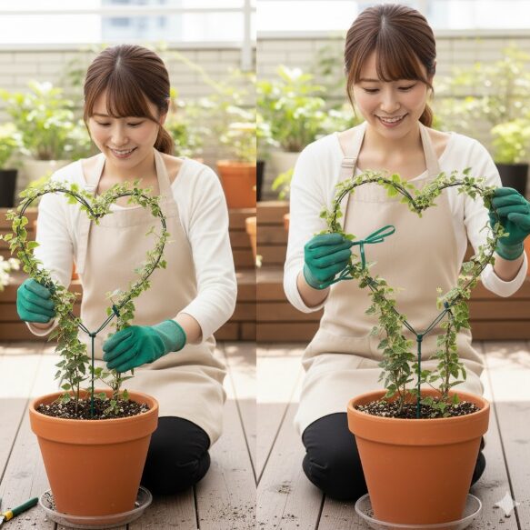 アイビーをワイヤーへ誘引するテクニック