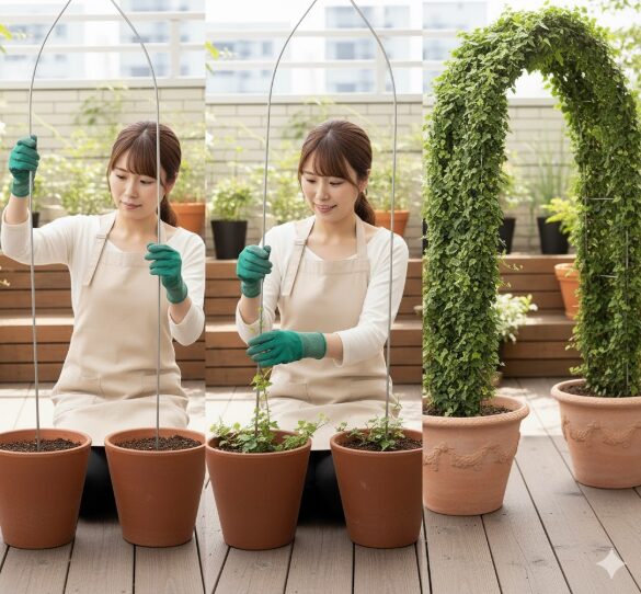 アイビーアーチの作り方と設置方法