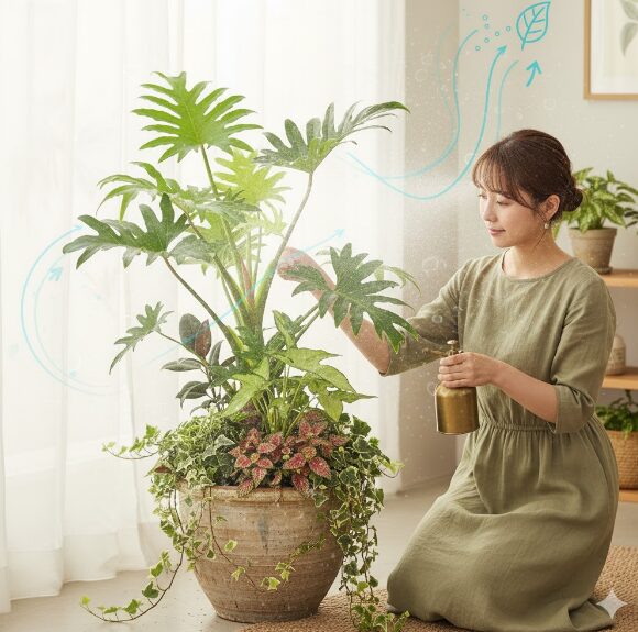 セロームの蒸散と葉水の効果