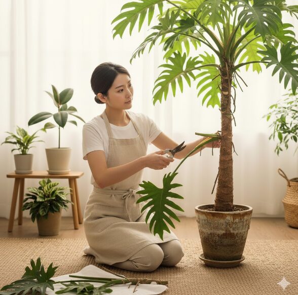 フィロデンドロンが横に広がる時の剪定