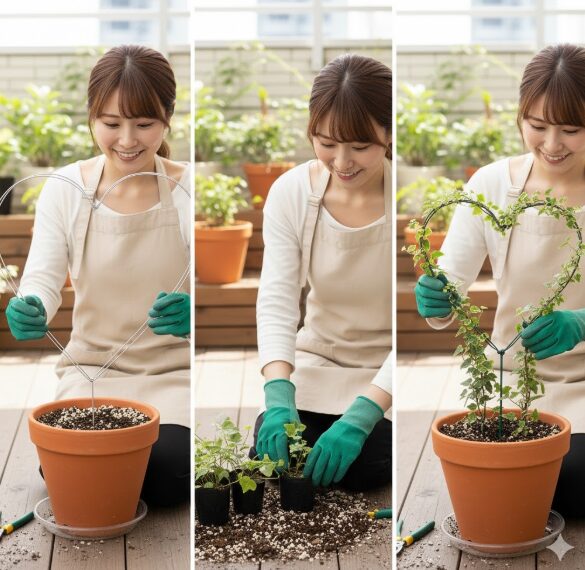 ワイヤーを使ったトピアリーの作り方ステップ