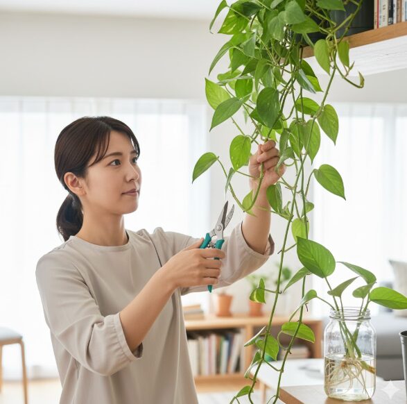 伸びたポトスの飾り方と剪定