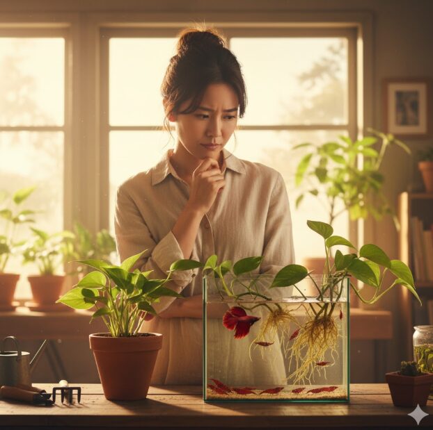 ポトス 水槽 ベタ エビ