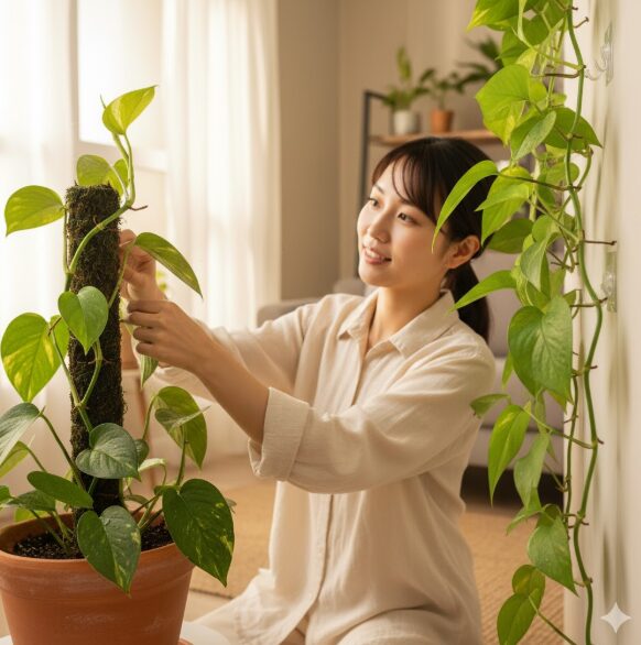 基本的なポトスの這わせ方