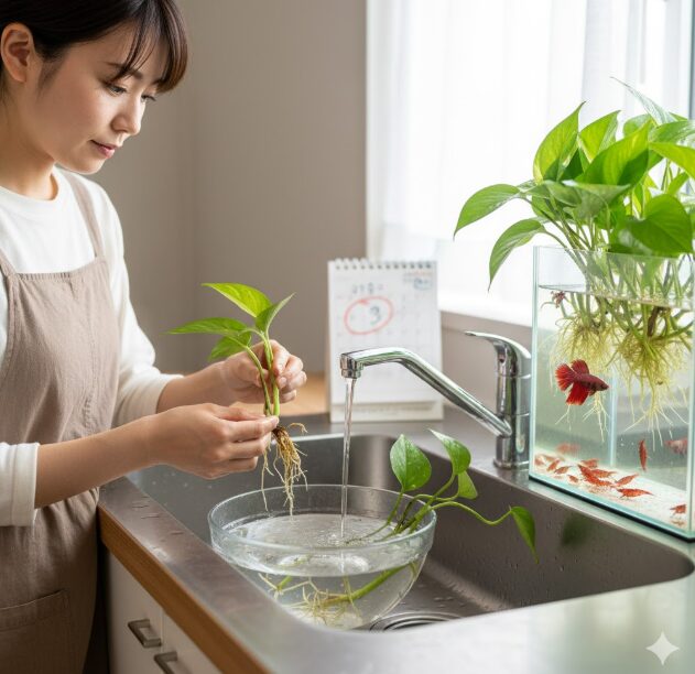 安全な水槽へのポトスの入れ方