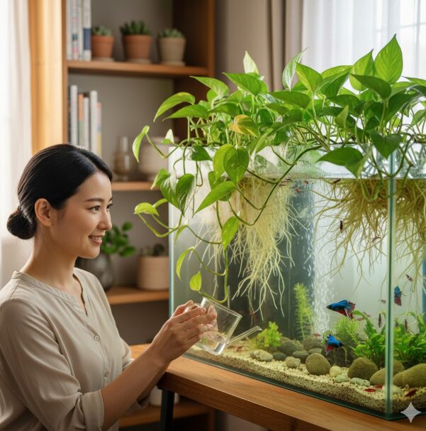 ポトス 水槽 ベタ エビ