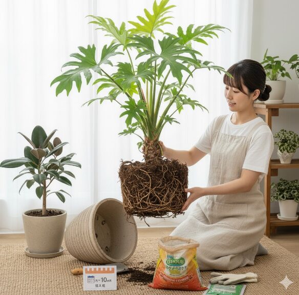 観葉植物セロームの植え替えはいつ？