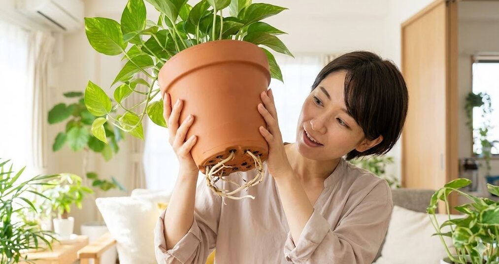 ポトスの根詰まりを切るケアで運気を再生