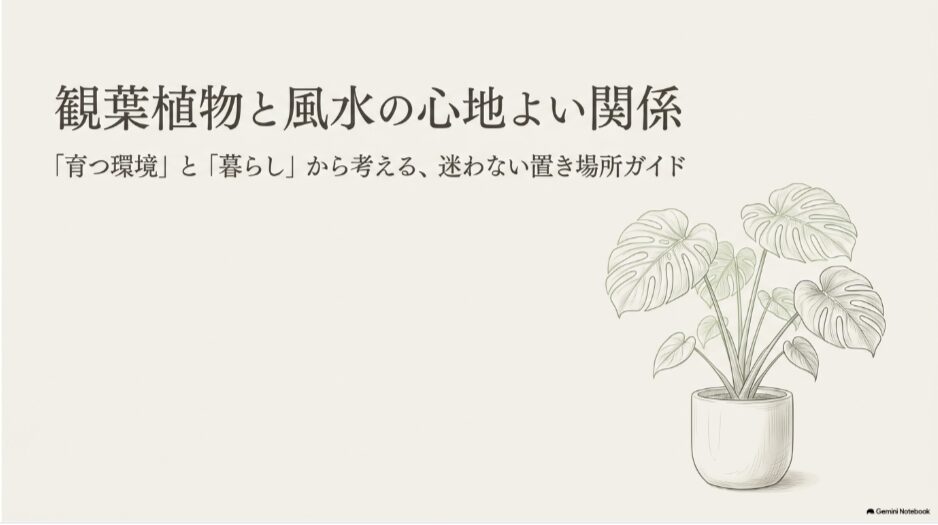 観葉植物の風水を育つ環境と暮らしから考える置き場所ガイド