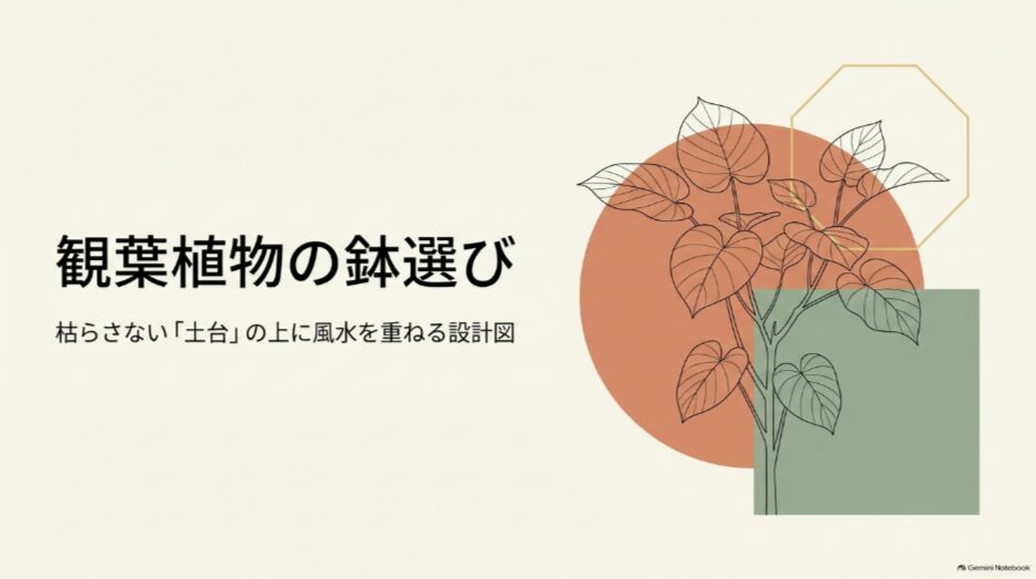 観葉植物を枯らさない育てやすさを土台に、鉢の色・形・素材へ風水を取り入れる考え方